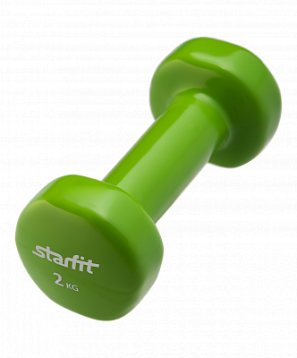 Гантель виниловая StarFit DB-101 2 кг, зеленая